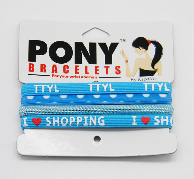 BLUE COMBO PONY BRACELETS